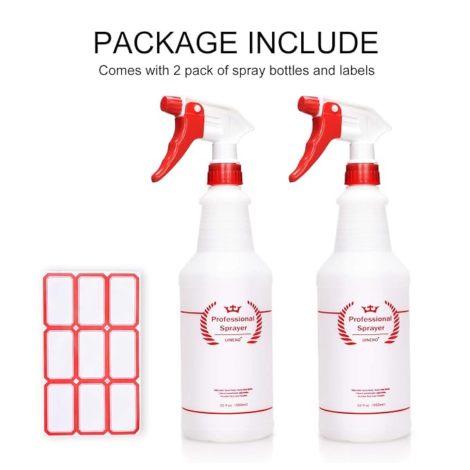 Plastic Spray Bottle 2 Pack, 32 Oz, All-Purpose Heavy Duty Spraying Bottles - Image 7