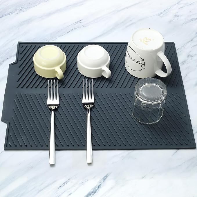 Silicone Dish Draining Mat, Eco Friendly Dish Drying Mat Kitchen Counter - Image 2