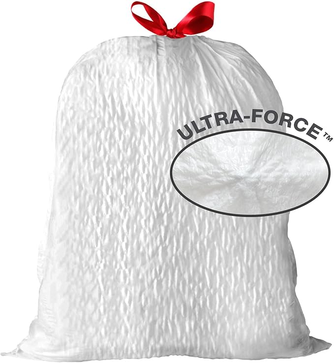 Amazon Basics Ultra-Force Tall Kitchen Drawstring Trash Bags, Classic Clean - Image 7