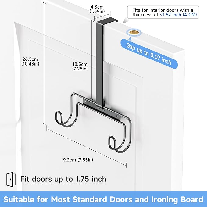 Over The Door & Wall Mount Ironing Board Hanger - Image 6