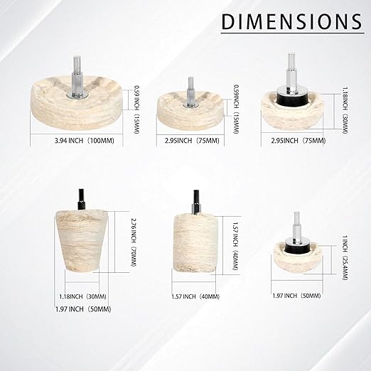 6PCS Buffing Wheels for Drill and 3 PCS Polishing Compounds, Wheel Polishing Kit - Image 4