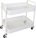 2 Tier Metal Rolling Cart with Wheels by LIWNYRK