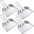 Mumufy 4 Pack 12 inch Heavy Duty Metal Dustpan Large Wide Dust Pans by Mumufy