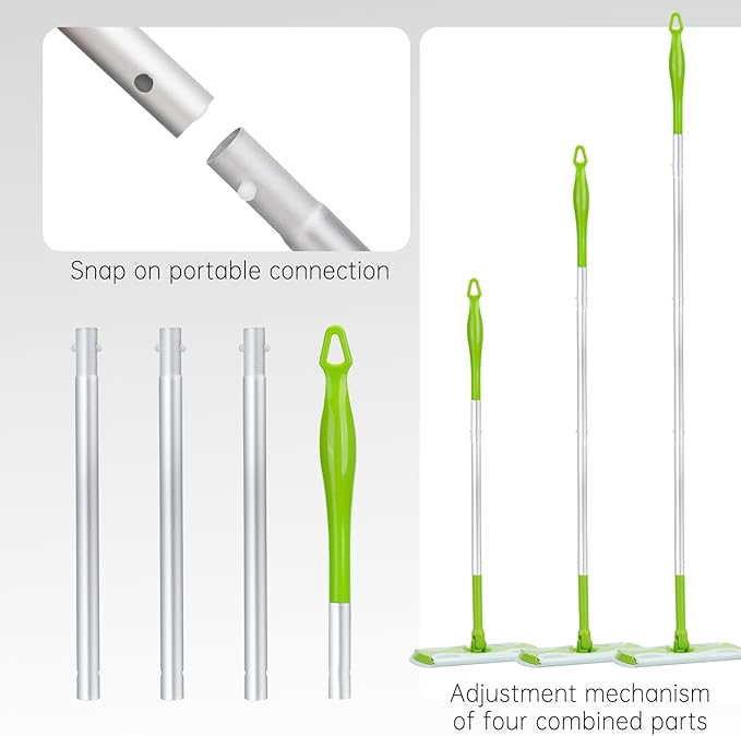 Mop Handle Compatible with Swiffer, Detachable Green Extra Long Mop Handle - Image 6