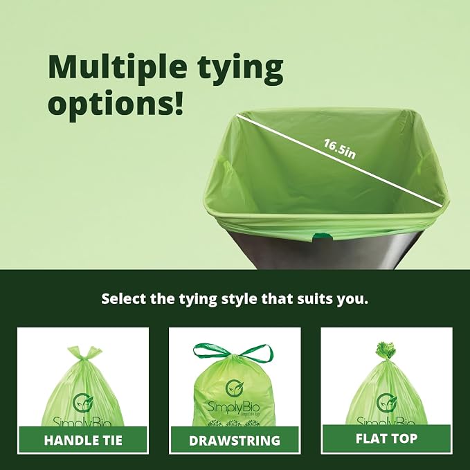 Simply Bio 13 Gallon Compostable Trash Bags Liners - Image 8