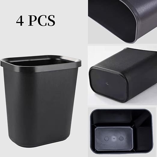 Black Small Trash Can 4Pack, 2Gallon/8 L Plastic Office Trash Can Garbage Can - Image 4