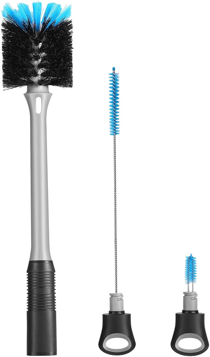 3-in-1 Bottle Brush with Straw Cleaning Brush and Nipple Cleaner, Long Handle - Image 3