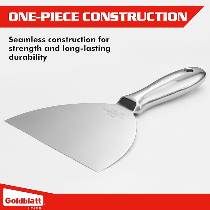 Goldblatt 6" Putty Knife, One-Piece Paint Scraper Tool, All Stainless Steel - Image 3
