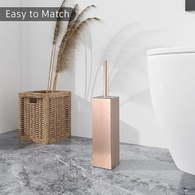 BGL Standing Toilet Brush and Holder Rose Gold Aluminium Toilet Bowl Cleaner - Image 4
