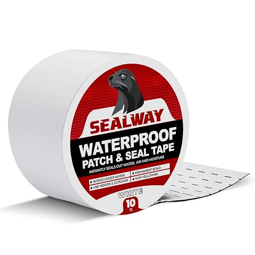 White RV Roof Sealant Tape, UV-Resistant, Weatherproof Patch by Unknown