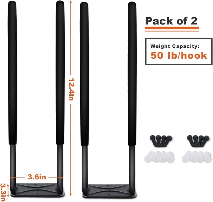Wallmaster Wall Mount Garage Hooks, Garden Tools, Strollers and More - Image 3