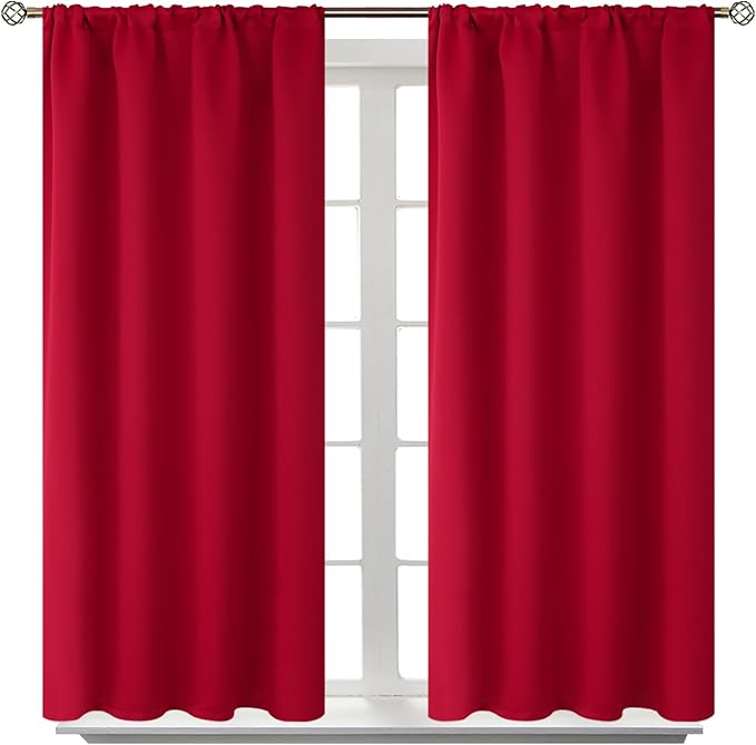 BGment Red Blackout Curtains 48 Inches Length by BGment