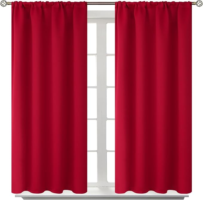 BGment Red Blackout Curtains 40 Inches Length by BGment
