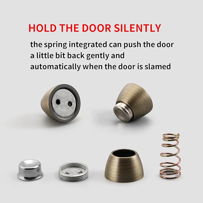 YAGU Door Stopper 1 Pack Magnetic, Zinc Alloy Brushed Bronze Door Stops Catch - Image 8