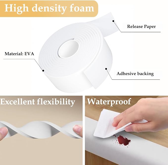 Weather Stripping Door Seal White, 2Inch Wide X 1/4 Inch Thick, Air Conditioner - Image 3