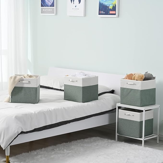 13 x 13 Inch Fine Linen Storage Bins - Image 5