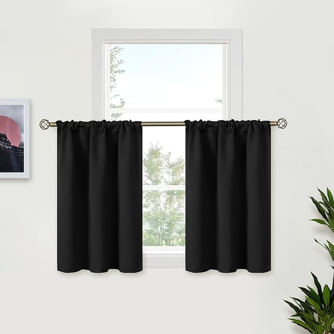 BGment Small Black Curtains Half Window by BGment
