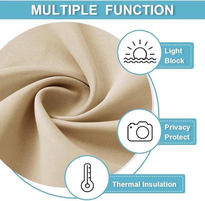 RYB HOME Blackout Curtains Tiers, Short Half Window Curtains - Image 6