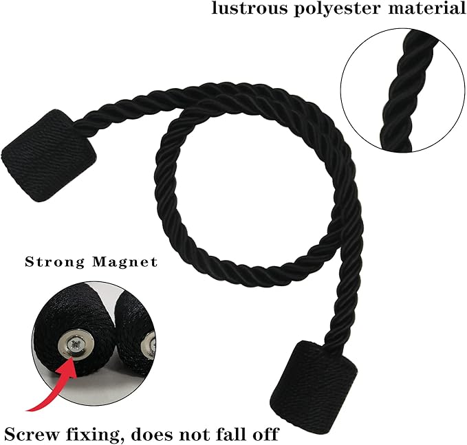4 Pack Strong Magnetic Curtain Tiebacks Outdoor Elegant Decorative Tie Backs - Image 2