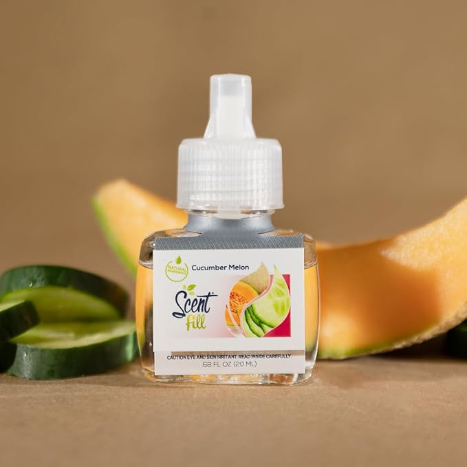 Scent Fill Cucumber Melon Plug in Air Freshener, Scented Oil Refills, 4 Refills - Image 3