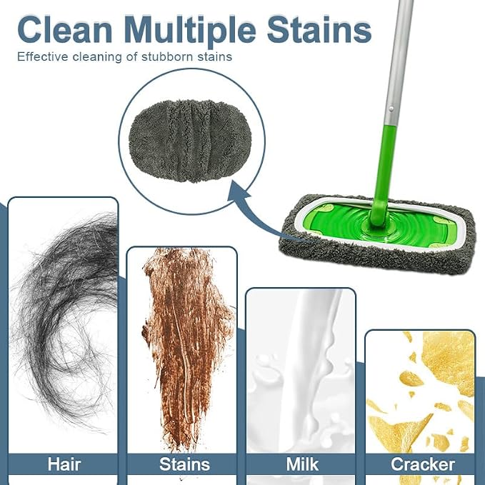 Reusable Microfiber Mop Pads Washable Wet Pads Compatible - Image 4