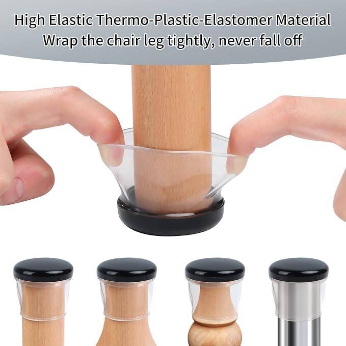 Ezprotekt 24 Pcs Large Clear Silicone Chair Leg Sliders - Image 3