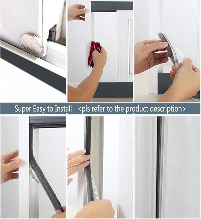 Door Sealers for Door Frame Felt Pile Weatherstripping for Sliding Window - Image 7