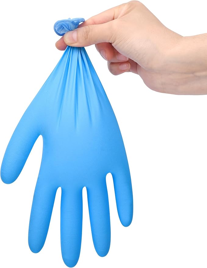 TitanFlex Heavy-Duty Blue Nitrile Gloves, Fully Textured, Mechanic Disposable - Image 7