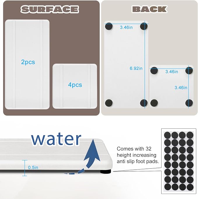Set of 6 Water Absorbing Stone Tray - Image 4