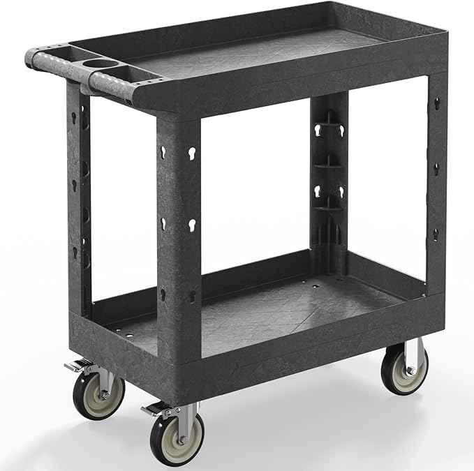 Utility Cart on Wheels, 1000 lbs Capacity Rolling Service Cart, 34 x 17 Inch by WanmwillToolOrganizer