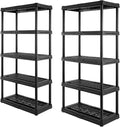 CX 5-Tier Plastic Storage Shelving Unit 2 Pack, Heavy Duty, 150lbs Per Shelf by Unknown