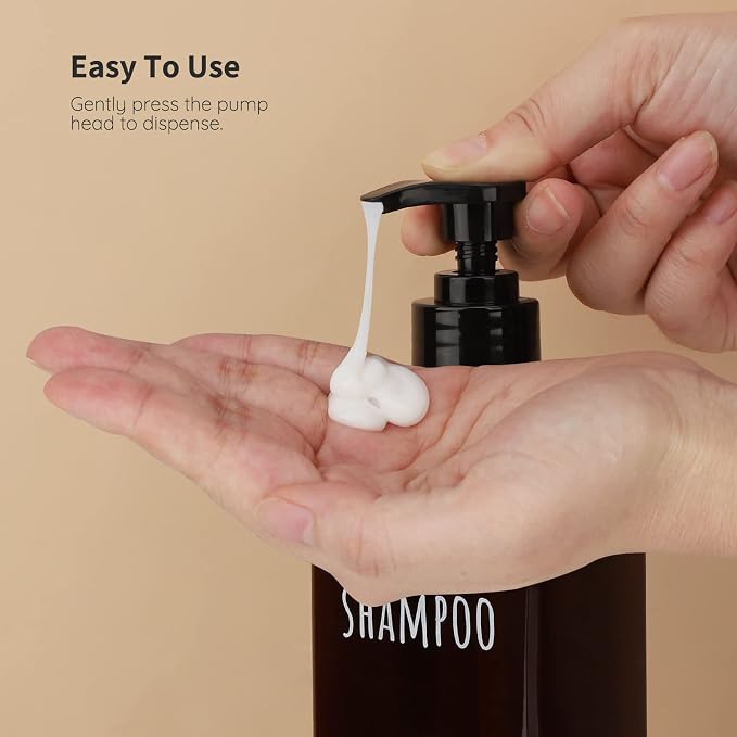 Segbeauty 16.9oz Lotion Dispenser, 500ml Empty Plastic Bathroom Shower Bottles - Image 4