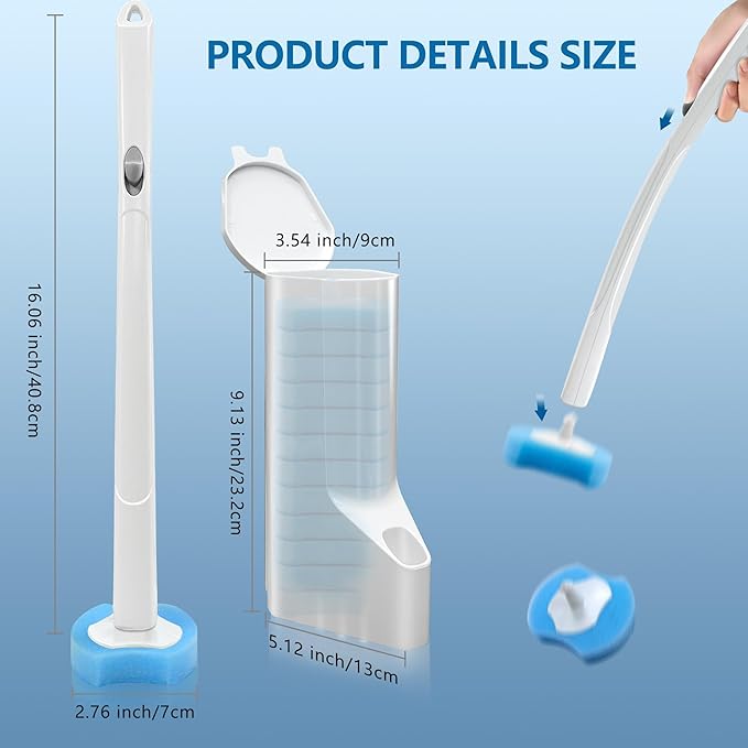 144 Count Toilet Brush Refills for Most Wands, Toliet Wand Refills-Blue - Image 6