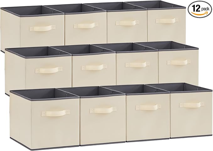 Lifewit 12 Packs Storage Cubes, 11 Inch Cube Storage Bins, Foldable Decorative by Lifewit