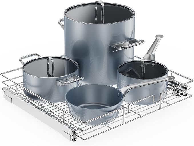 ROOMTEC Pull Out Cabinet Organizer, Cabinet Pull Out Shelves 20" W x 21" D by ROOMTEC