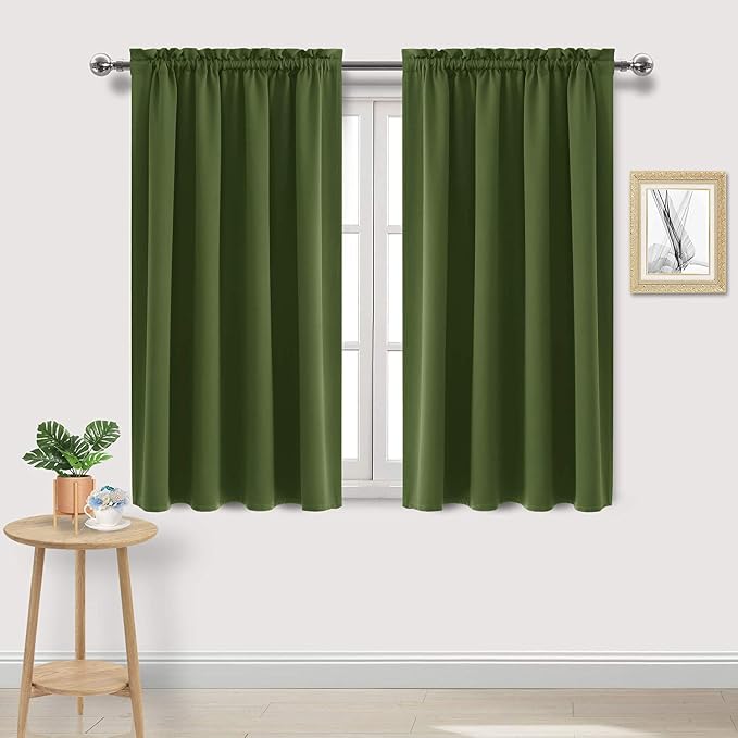 DWCN Christmas Olive Green Room Darkening Blackout Curtains by DWCN