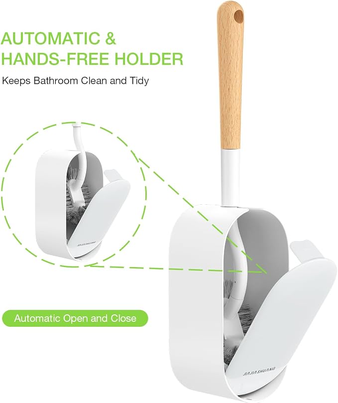 Wooden Toilet Brush, OSCIOSS Toilet Brush and Holder Set - Image 3