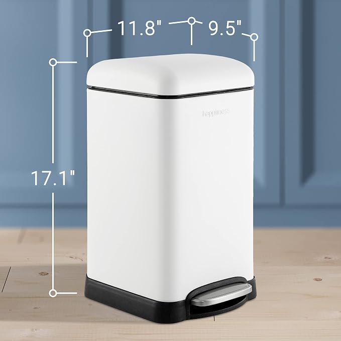 Happimess HPM1012C Betty Retro Mini 3.2-Gallon Step-Open Trash Can, Minimalistic - Image 6