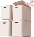Plastic Storage Bins with lids, Storage Baskets, Container with handle by GUMEIGODA