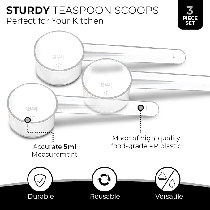 3 Measuring Spoons Set with Short Handle - Image 2