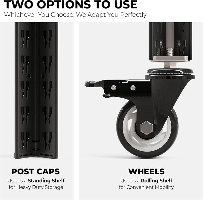 HOMEDANT House 5-Tier Metal Rolling Cart Shelf Rack Casters Heavy Duty Wheel - Image 19