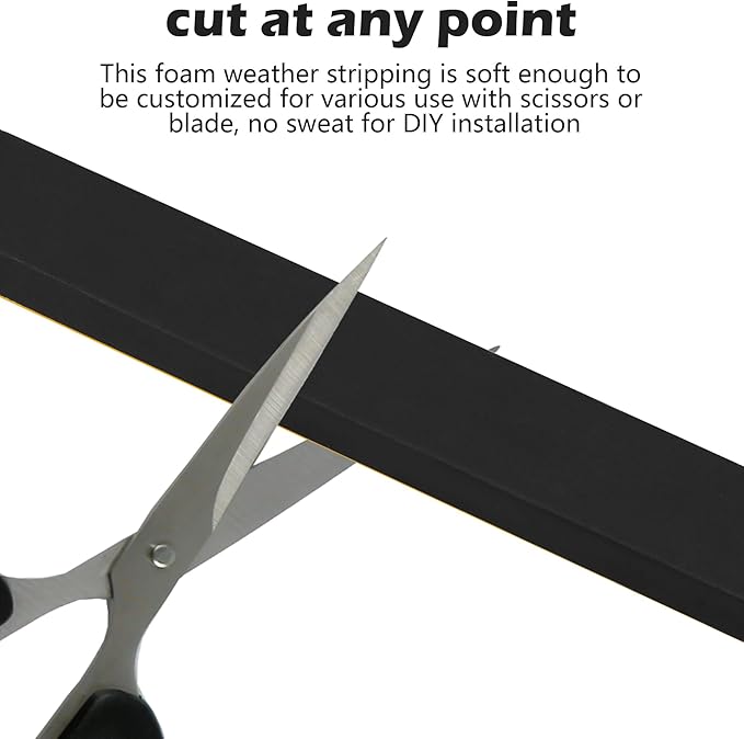 ToLanbbt Black Door Window Weather Stripping Self Adhesive Foam Tape High - Image 3