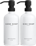 White Glass Hand and Dish Soap Dispenser Set by Brighter Barns by BrighterBarns