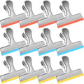 HOUSE AGAIN 12 Small Pack Stainless Steel Chip Bag Clips Covered by HOUSEAGAIN