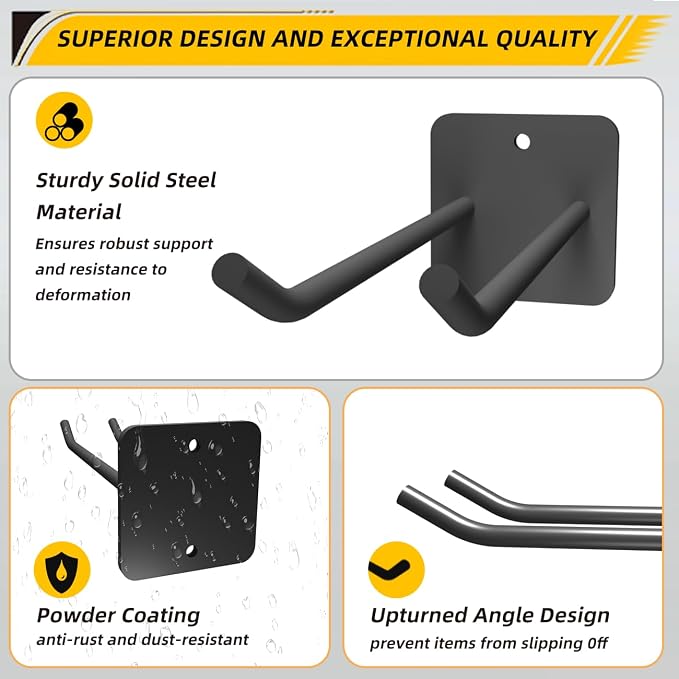 Garage Storage Hooks Heavy Duty Steel Tool Organizer Wall Mount Hangers Hooks - Image 5