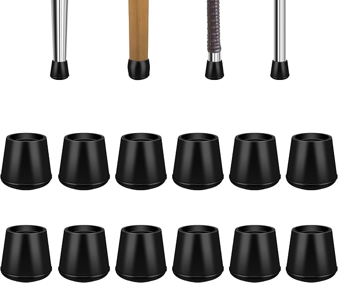 5/8" Round Rubber Chair Leg Tips Caps, 16 Pack Small Chair Leg Floor Protectors by VOCOMO