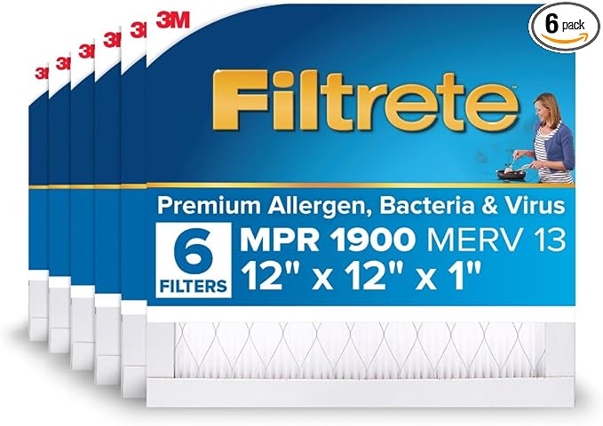 Filtrete 12x12x1 AC Furnace Air Filter, MERV 13, MPR 1900, Premium Allergen by Filtrete