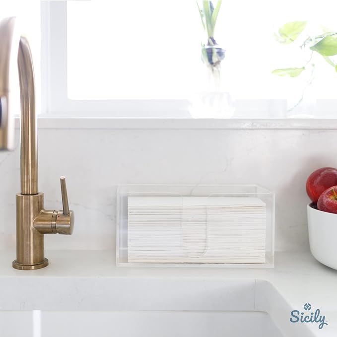 Acrylic Paper Towel Holder Paper Towel Dispenser Countertop-Bathroom, Kitchen - Image 4