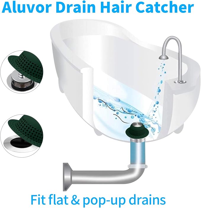 Shower Drain Hair Catcher, Bathtub Drain Cover Foldable Silicone Shower & Tub - Image 3