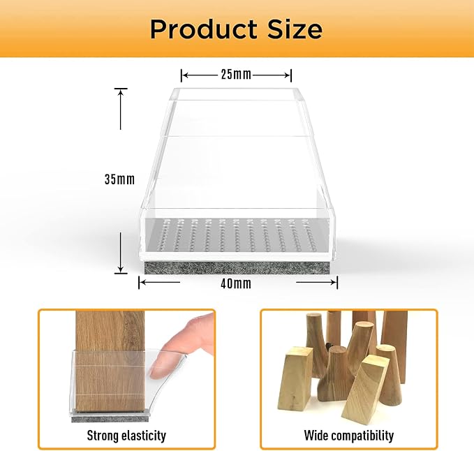 Square Chair Leg Protectors for Hardwood Floors - Image 5